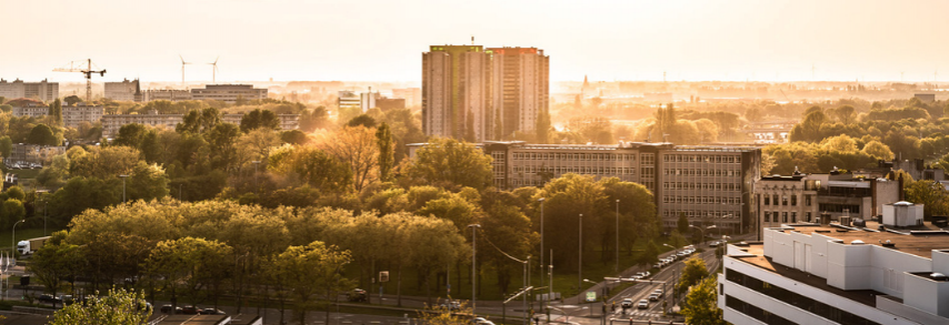 Panorama van Antwerpen vanuit Louise Marie